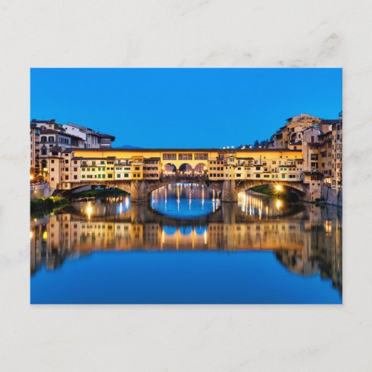 Ponte Vecchio 's nachts Briefkaart (Voorkant)
