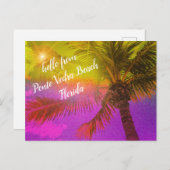 Ponte Vedra Beach Florida Palm Tree Briefkaart (Voorkant / Achterkant)