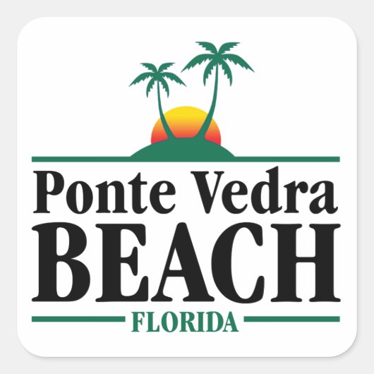 Ponte Vedra Beach Vierkante Sticker (Voorkant)