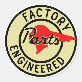 Pontiac Factory Engineered Parts vintage bord Ronde Sticker