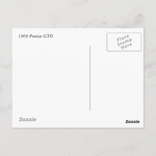 Pontiac GTO 1969 Briefkaart (Achterkant)