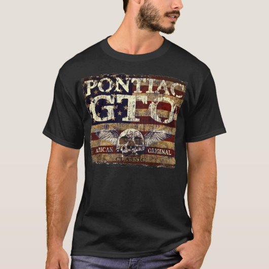 Pontiac GTO-ontwerp tegen gecodeerde vlag T-shirt (Voorkant)
