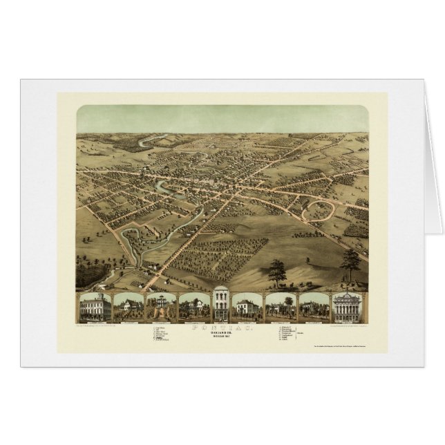 Pontiac, MI Panorama Map - 1867 (Voorkant Horizontaal)