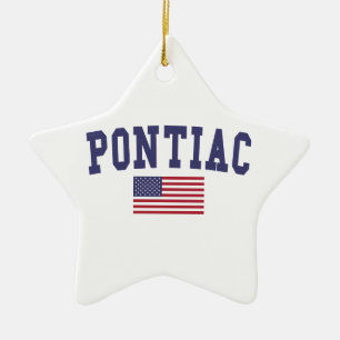 Pontiac US Flag Keramisch Ornament