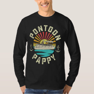 Ponton Pappy Zonsondergang Visser Boating Opa T-shirt