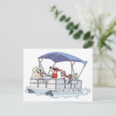 Pontoon Boat Briefkaart (Staand voorkant)