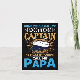 Pontoon Boat Captain Gift voor grootvader Papa Kaart