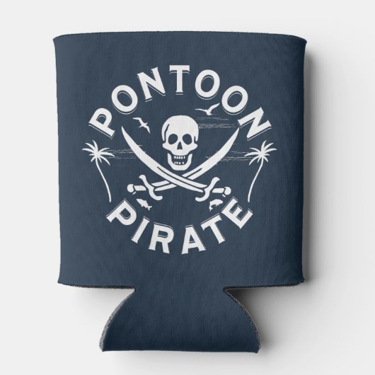 Pontoon Boat Funny Pontoon Pirate Blikjeskoeler (Achterkant)