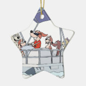 Pontoon Boat Keramisch Ornament (Links)