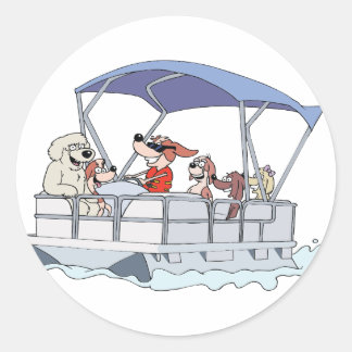 Pontoon Boat Ronde Sticker