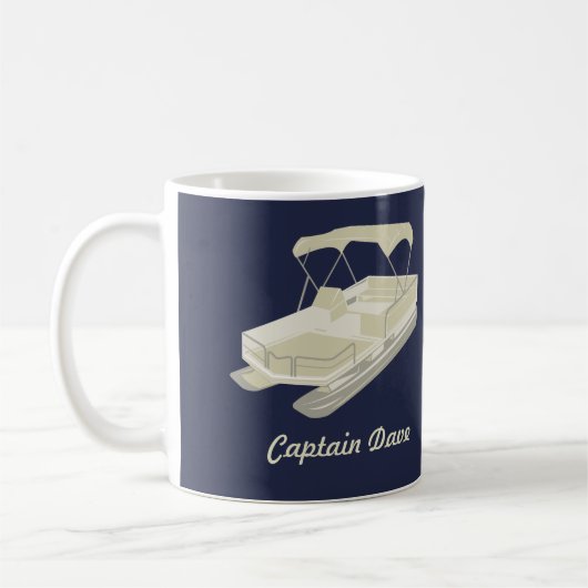 Pontoon Boat Specialized Coffee Mok Navy Blue (Links)