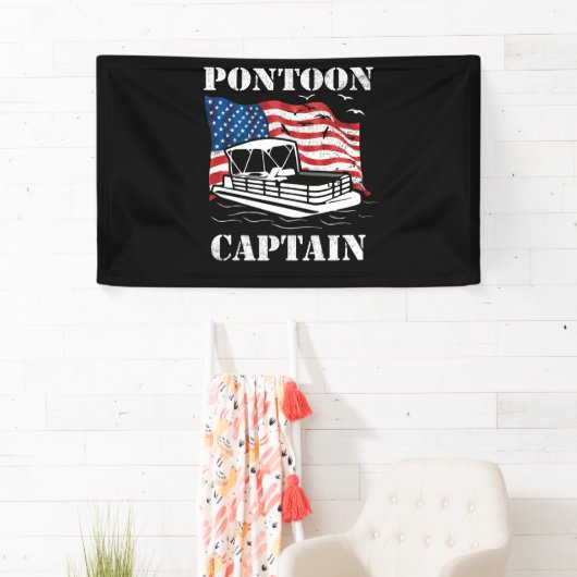 Pontoon Captain American Flag Pontoon Boat Lover Spandoek (Insitu)