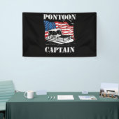 Pontoon Captain American Flag Pontoon Boat Lover Spandoek (Beurs)