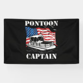 Pontoon Captain American Flag Pontoon Boat Lover Spandoek (Horizontaal)