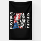 Pontoon Captain American Flag Pontoon Boat Lover Spandoek (Verticaal)