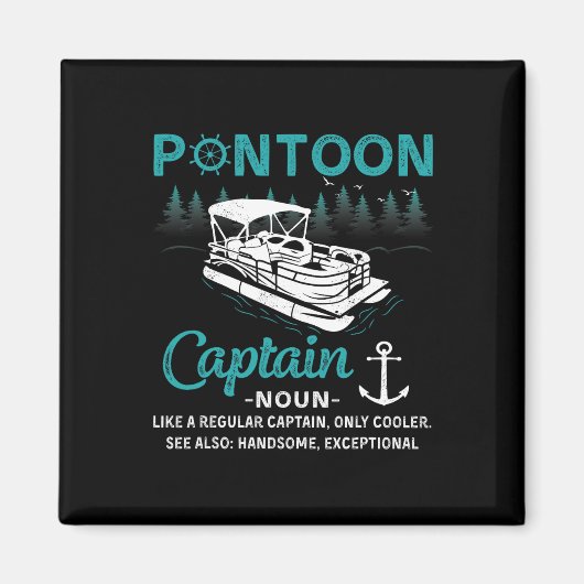 Pontoon Captain Definition Funny Pontoon Boat Boat Magneet (Voorkant)