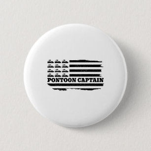 Pontoon Captain Patriotic Boat Eigenaar Amerikaans Ronde Button 5,7 Cm