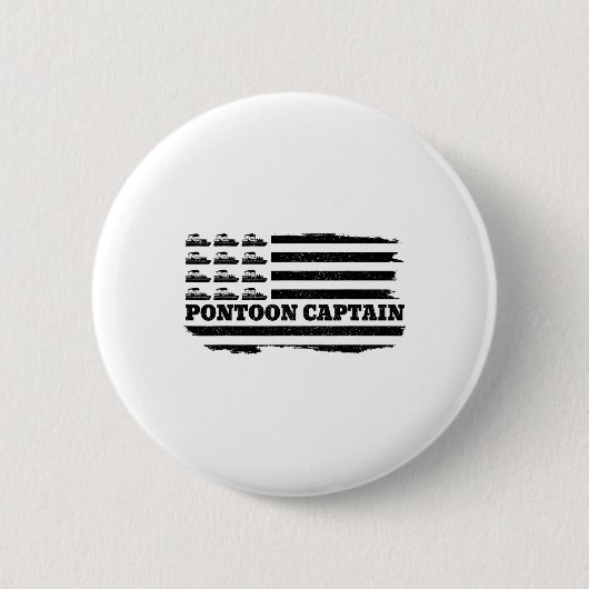 Pontoon Captain Patriotic Boat Eigenaar Amerikaans Ronde Button 5,7 Cm (Voorkant)