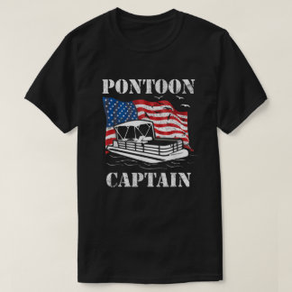Pontoon kapitein Amerikaanse vlag Pontoon Boat Lov T-shirt