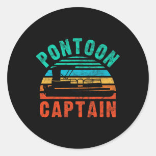  Pontoon kapitein Boat eigenaar Boater Ronde Sticker