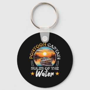 Pontoon Kapitein Boot Varen Retro Vintage Sleutelhanger