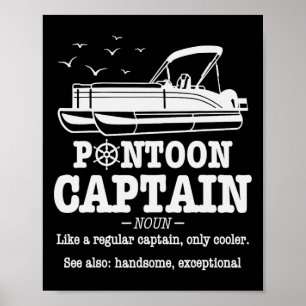 Pontoon Kapitein Definitie Boot Leven Grappig Vare Poster