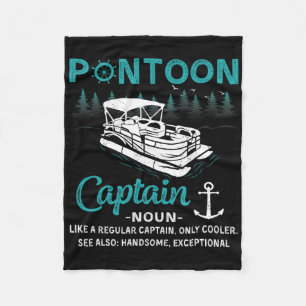 Pontoon Kapitein Definitie Grappige Pontoonboot Bo Fleece Deken
