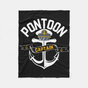  Pontoon Kapitein Funny Pontoon Boat Fleece Deken