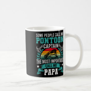Pontoon Kapitein Papa Pontoneren Bootvaren Koffiemok