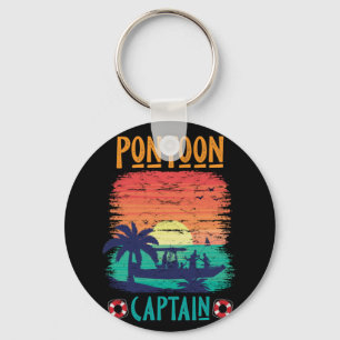  Pontoon Kapitein Retro Style Pontoon Boat Sleutelhanger