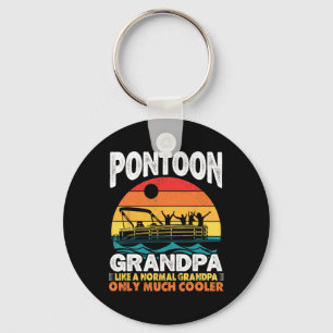 Pontoon opa kapitein Retro Funny Boating Father Sleutelhanger
