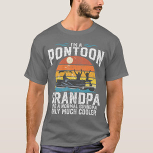 Pontoon Opa Kapitein Retro Grappig Varen Vader T-shirt