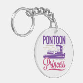 Pontoon Princess Pontooning Motor Boating Sleutelhanger (Voorkant Links)
