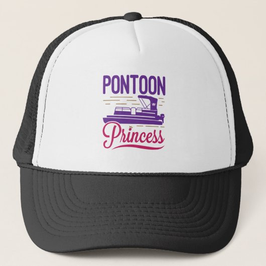 Pontoon Princess Pontooning Motor Boating Trucker Pet (Voorkant)