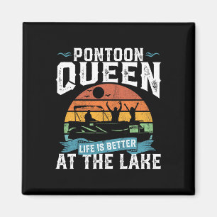 Pontoon Queen Funny Boating Lake Pontooning Womens Magneet