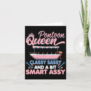 Pontoon Queen Gift voor Pontoon Boating Mom Vrouwe Kaart