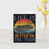 Pontoon White Pontoon Captain Boating Funn Kaart (Gele Bloem)