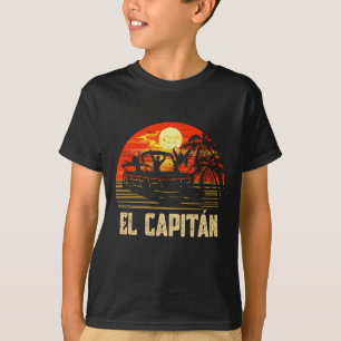 Pontoonbootkapitein meer varen El Capitan  T-shirt