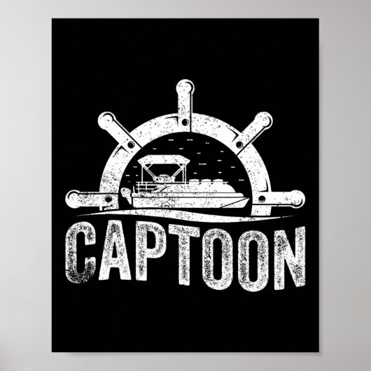 Pontoonbootkapitein Pontonboot Kaptein Poster (Voorkant)