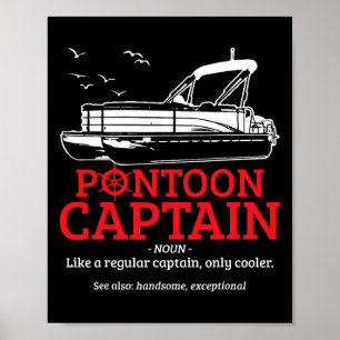 Pontoonkapitein Definitie Grappige Pontoonboot Boo Poster