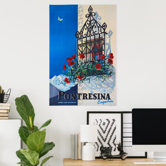 Pontresina, Engadin, Suisse, Poster Ski (Bureau à domicile)