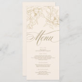 Pony à fleurs d'or, Mariage d'ivoire Carte Menu (Devant / Derrière)