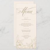 Pony à fleurs d'or, Mariage d'ivoire Carte Menu (Devant / Derrière)