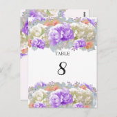 Pony Abriot and Plum Table Seating Number Kaart (Voorkant / Achterkant)