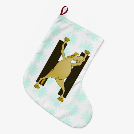 Pony-alfabet monogram H Grote Kerstsok (Voorkant (Hangend))