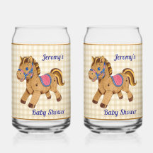 Pony Baby Shower Soda Glass