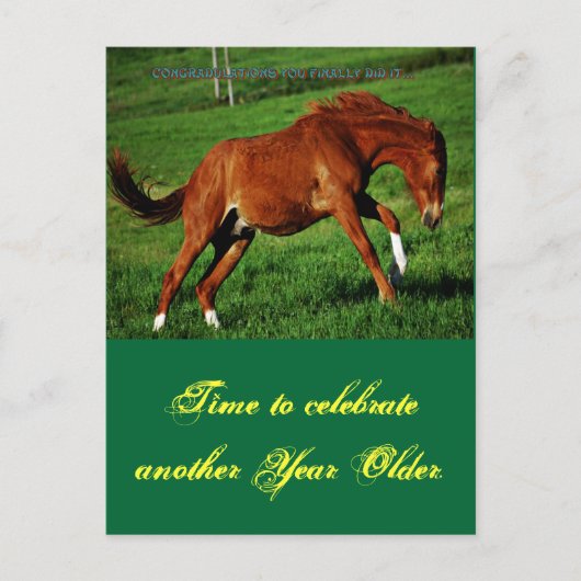 Pony Birthday Briefkaart (Voorkant)