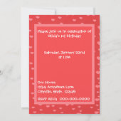 Pony blanc mignon avec invitation du coeur rouge (Dos)