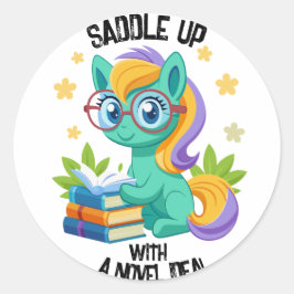 Pony Boekleesaanmoediging personaliseren Ronde Sticker
