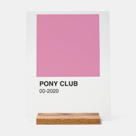 Pony Club Song Roze Kleur - Heldere achtergrond Acryl Bord